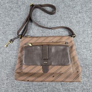 Fossil Women's Kinley Crossbody Bag ZB1643 Two Tone Brown Diagonal